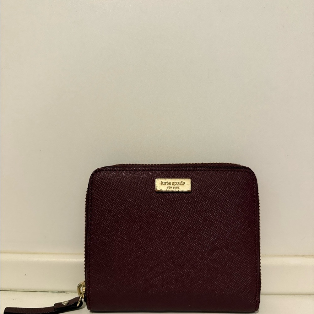 Kate Spade Purple Wallet with Gold Accents